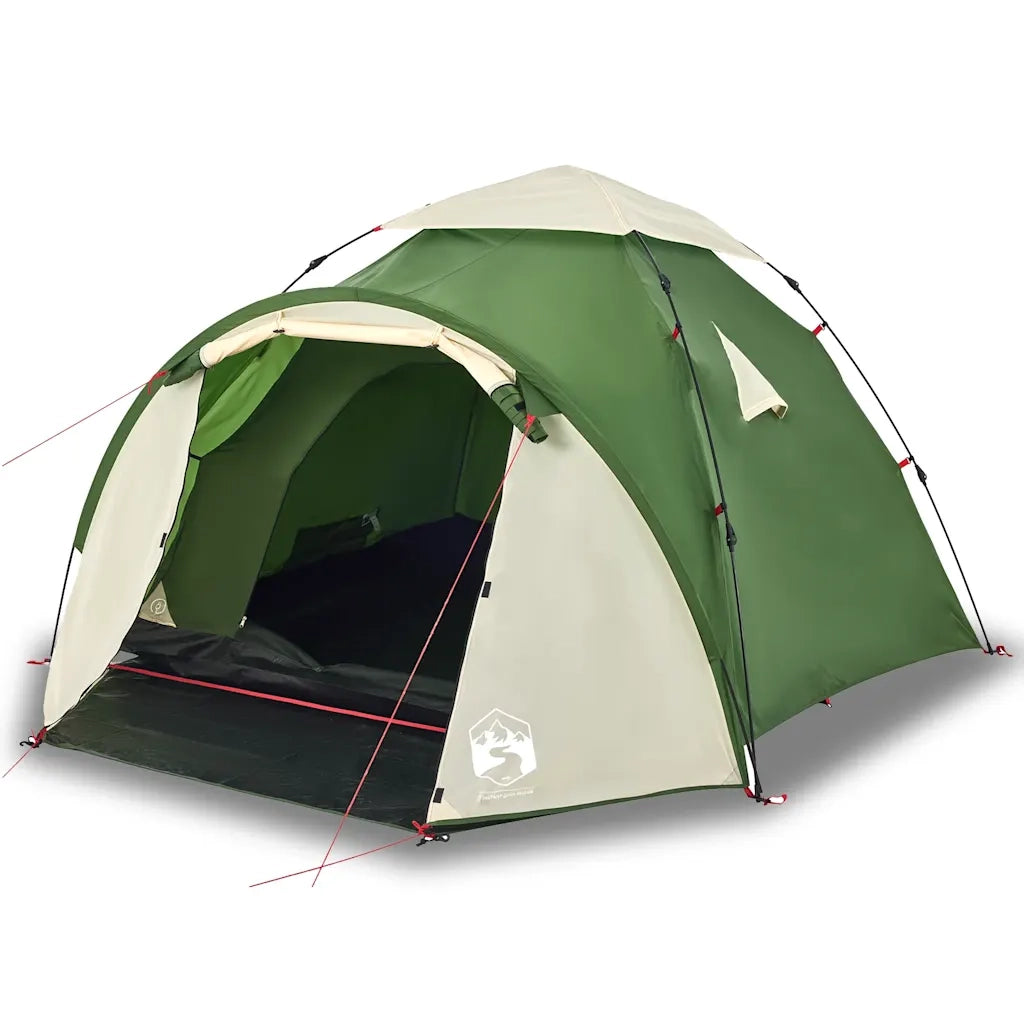 Tenda a Cupola da Campeggio 3 Persone-Tenda per Escursionismo Verde a Rilascio Rapido 142387