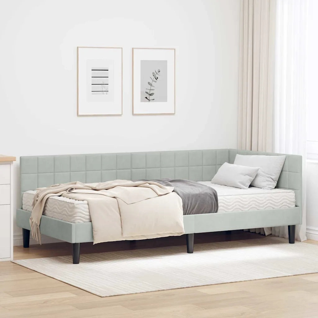 Struttura Letto Angolare con Materasso 2 pz-Giroletto con materasso Grigio chiaro 960605