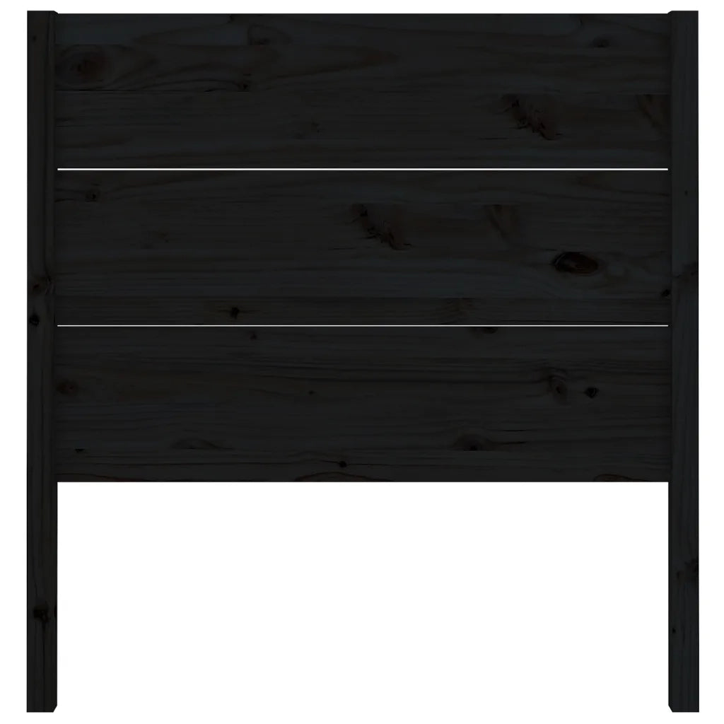 Testiera per Letto Nera 96x4x100 cm in Legno Massello di Pino