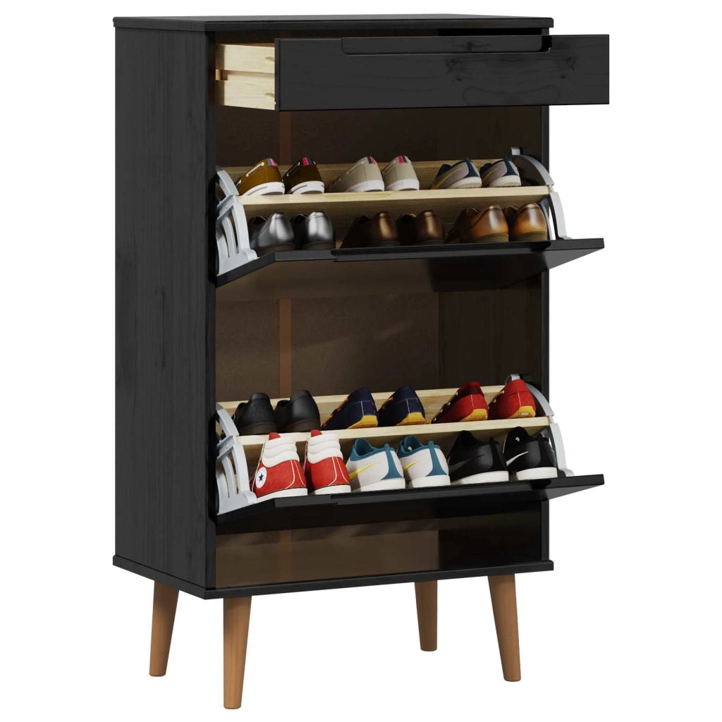 Mobile per scarpe MOLDE 59,5 x 35 x 103 cm Nero 42020941