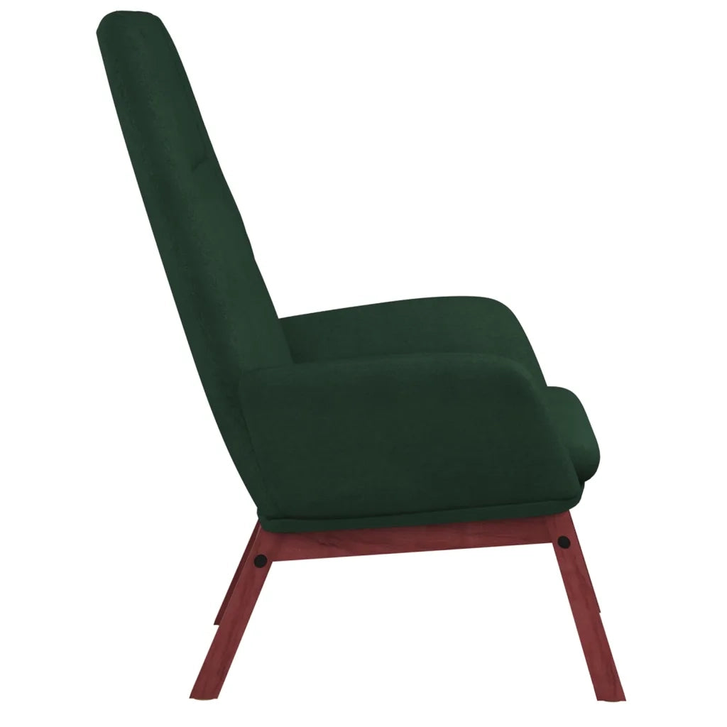 Poltrona Relax con Poggiapiedi Verde Scuro in Tessuto 3097876