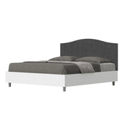 Letto Matrimoniale 160x200 cm struttura bianco frassino testata Grace - Con rete,Microfibra,Grigio