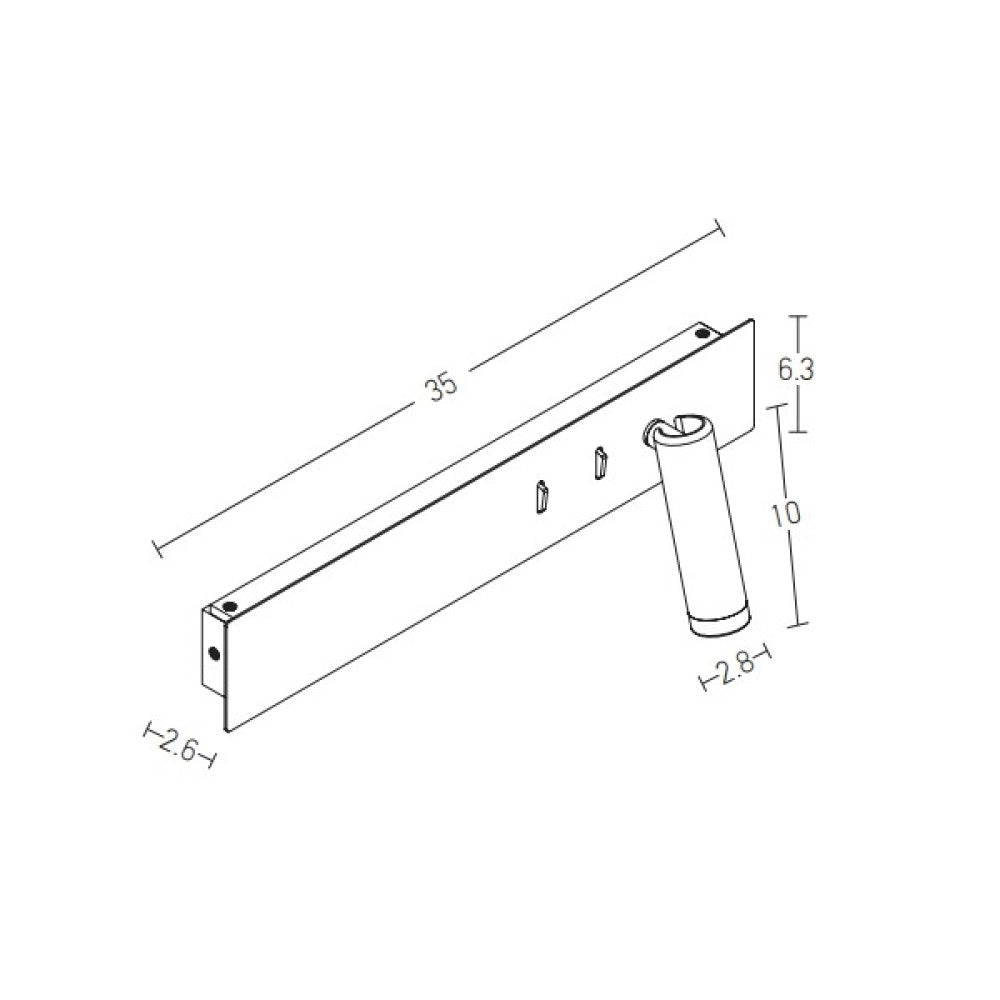 APPLIQUE LED NERO DA LETTURA ANTIRIFLESSO