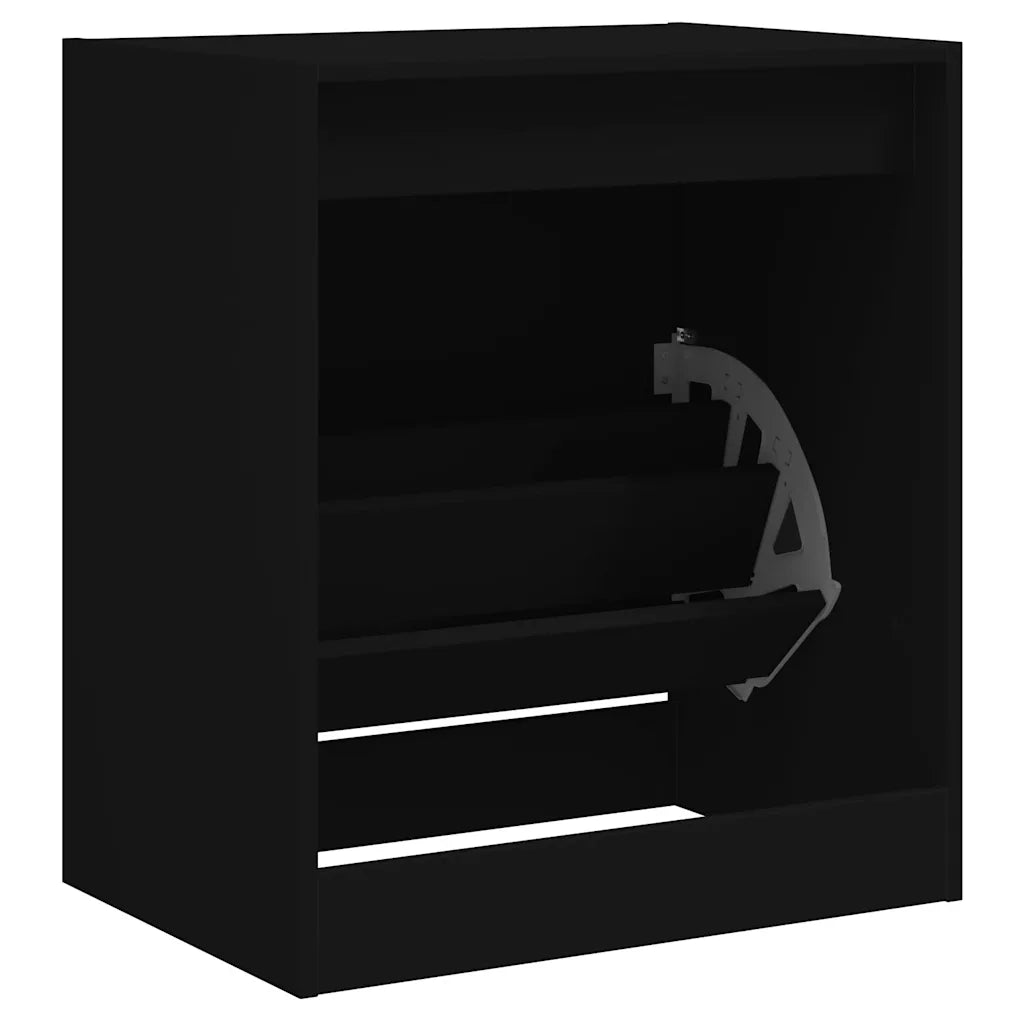 Scarpiera-Scaffale per scarpe Nera 60x42x69 cm in Legno Multistrato