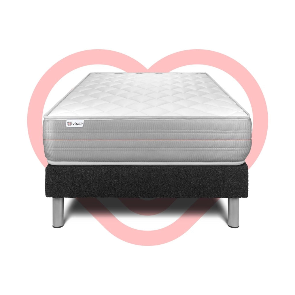 Letto con materasso VITALMEMO 120 x 190 cm Rete Kit Nero