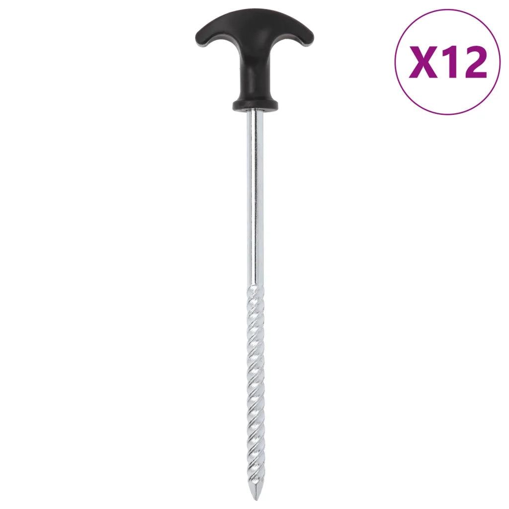 Picchetti per Tenda 12 pz 20 cm Ã˜7 mm in Acciaio Zincato