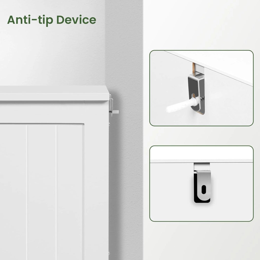 Mobile da Bagno Bianco Con 4 Cassetti e 2 Scomparti Regolabili, Portaoggetti per Camera da Letto/Corridoio/Cucina, 56x30x81cm
