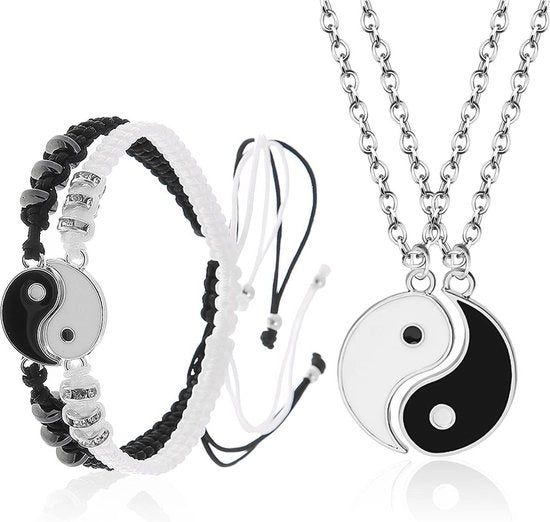 Cinturini e collane Yin-Yang per coppia - Unica combinazione Tai-Chi per coppie 18-28 cm Alloys Rope .