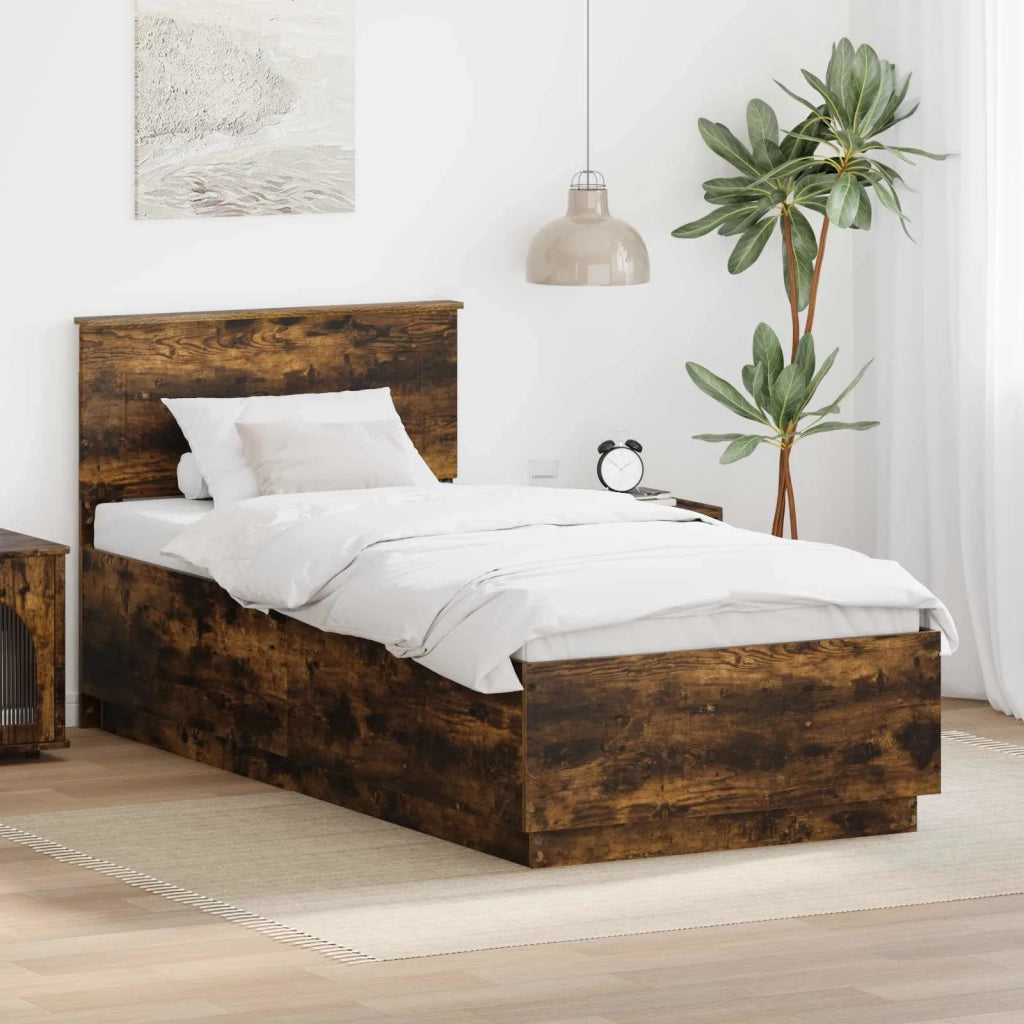 Struttura del letto Rovere fumé 90 x 190 cm Legno multistrato