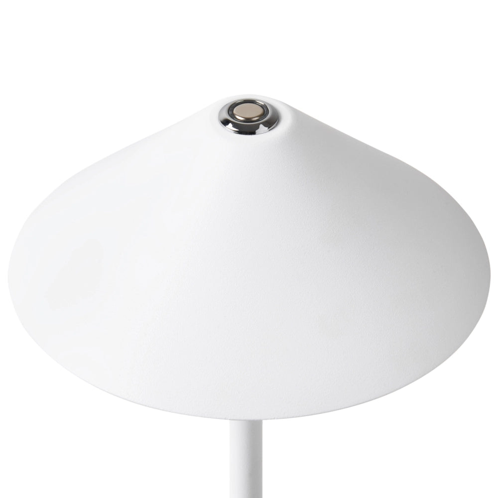 Lampada da tavolo in alluminio bianco con interruttore a sfioramento e cavo di ricarica USB senza fili stile moderno