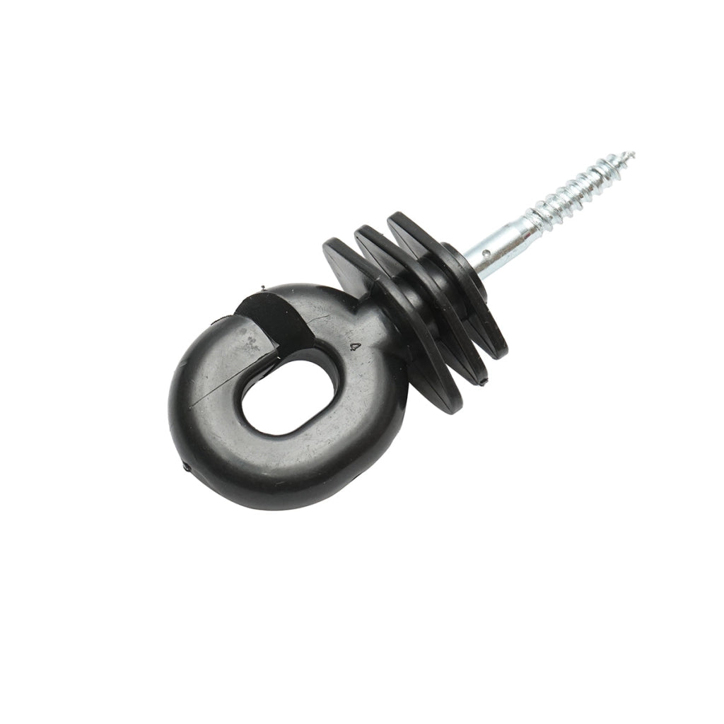 Isolatore scanalato nero, diametro 5.9 mm, dimensioni 100x40 mm, per filo di recinzione elettrica, Breckner Germany