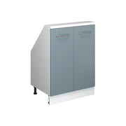 Mobile cucina sottotetto R-Line Grigio-blu/Bianco 60 cm con 2 porte Vicco