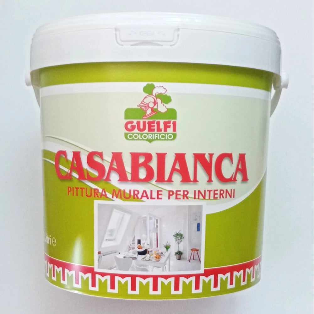 Colorificio guelfi casabianca 5lt pittura bianca semi lavabile per interni