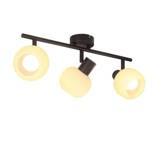 ZMH Faretto da soffitto a 3 luci Lampada da soffitto vintage in vetro nero E14 per soggiorno