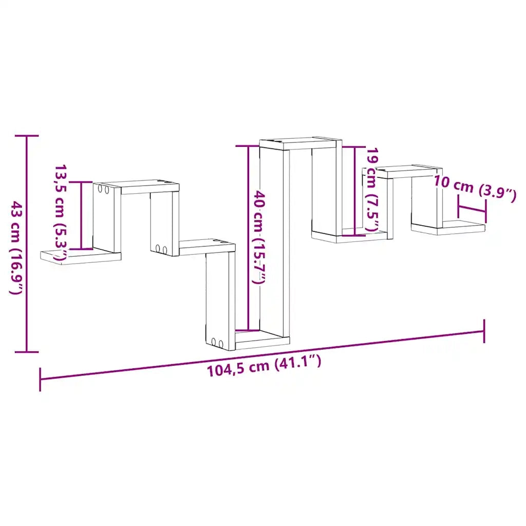 Scaffale da parete Legno vecchio 104,5 x 43 x 10 cm 869114