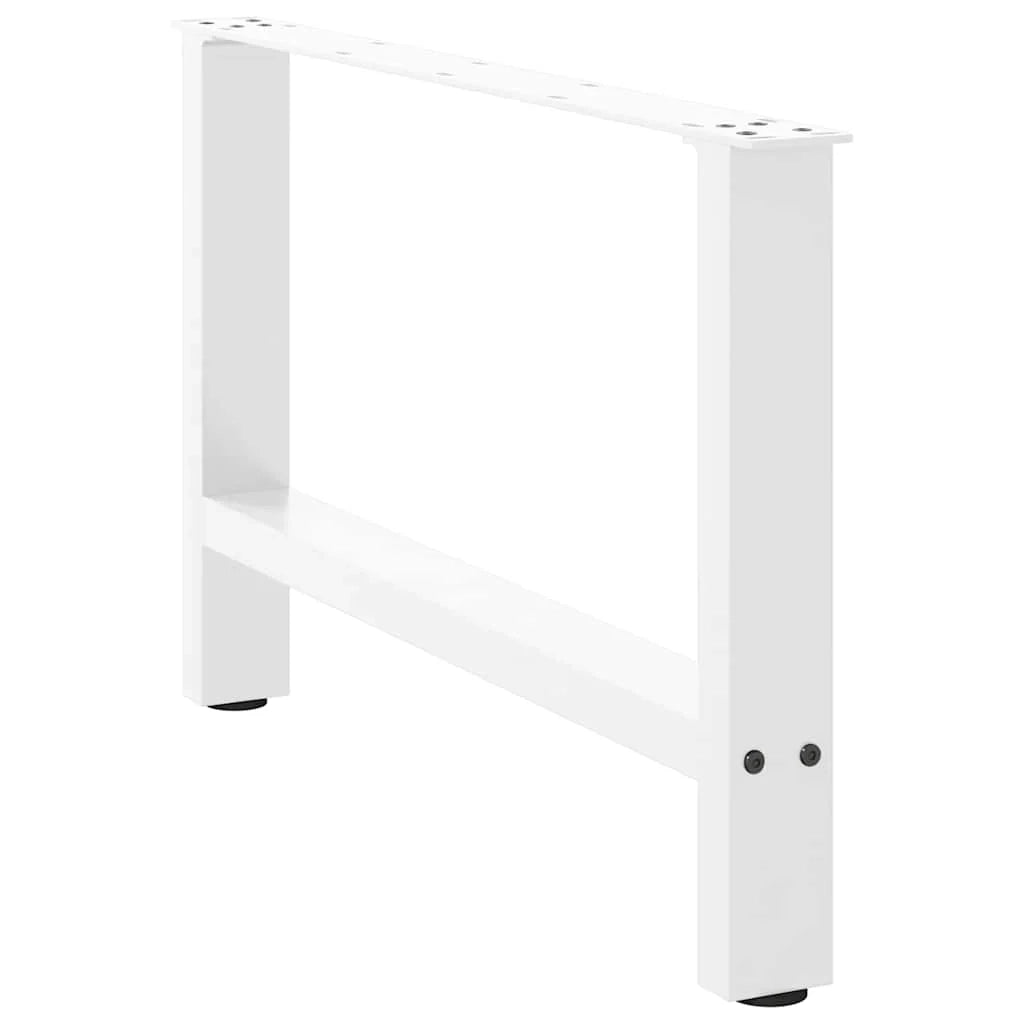 Set di 2 gambe per tavolino da caffè quadrate regolabili dal design moderno 70 x 42-43 cm in acciaio bianco 02_0057529