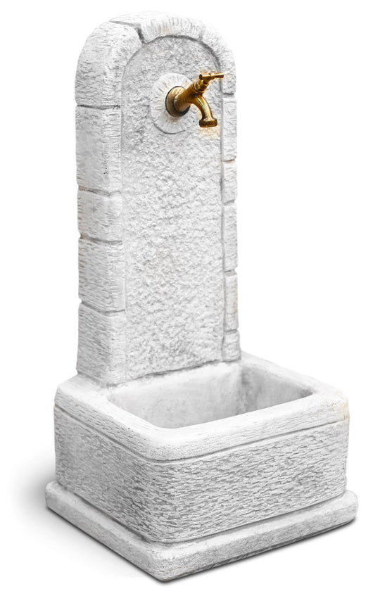 Fontana da Giardino Senza Rubinetto in Cemento Granulato di Marmo Perugia Grigio