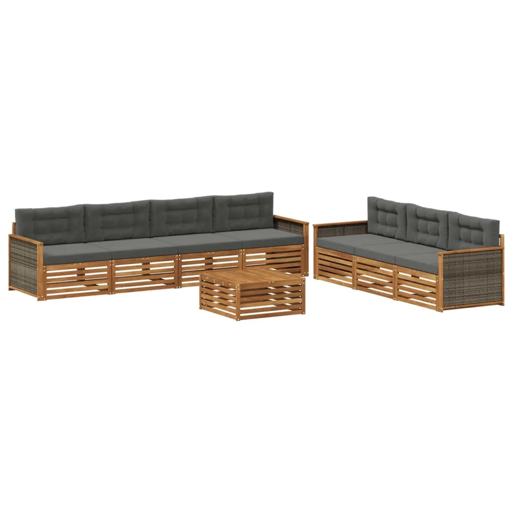 Set di divani da esterno 8 pz Naturale e Antracite 3383110