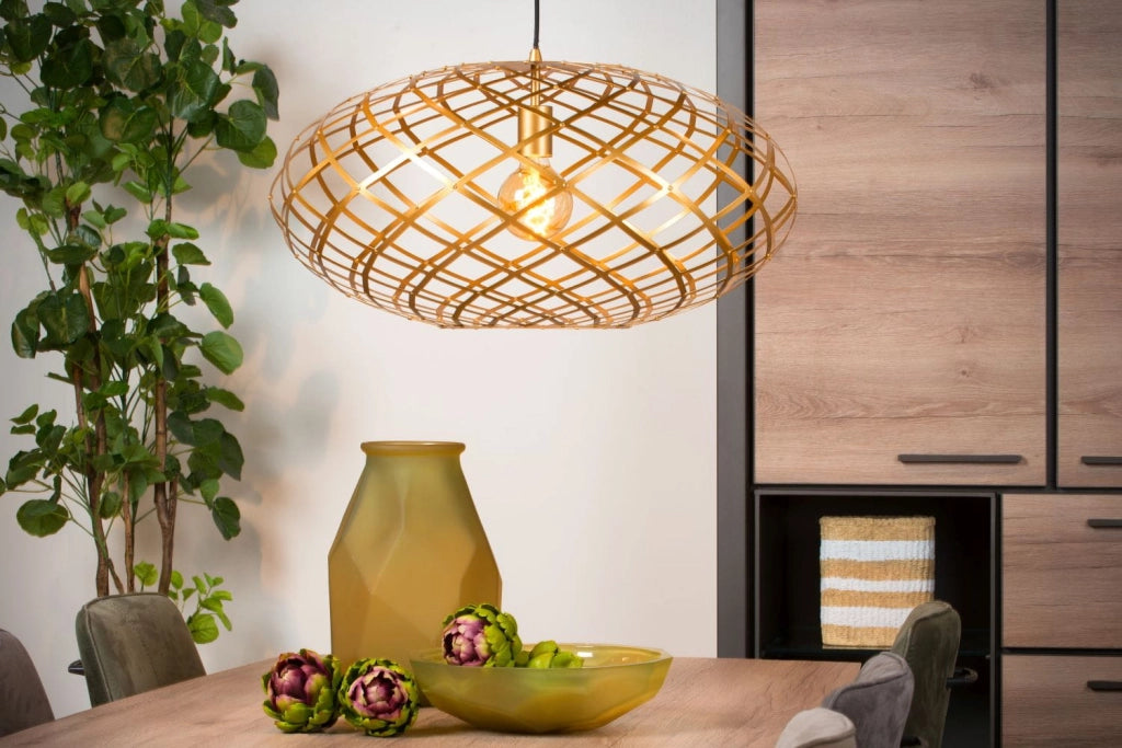 Lampada a sospensione Lucide Wolfram Ø65 ottone E27