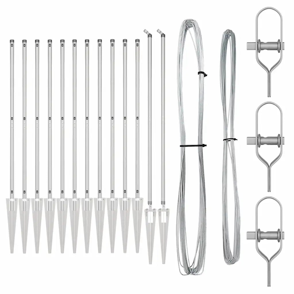 Palo della recinzione 13 pcs Argento Acciaio 42004277