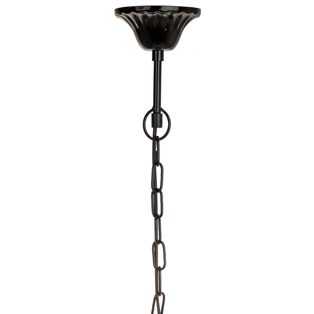 Lampada in metallo con perline in cristallo acrilico 33x33x65h cm