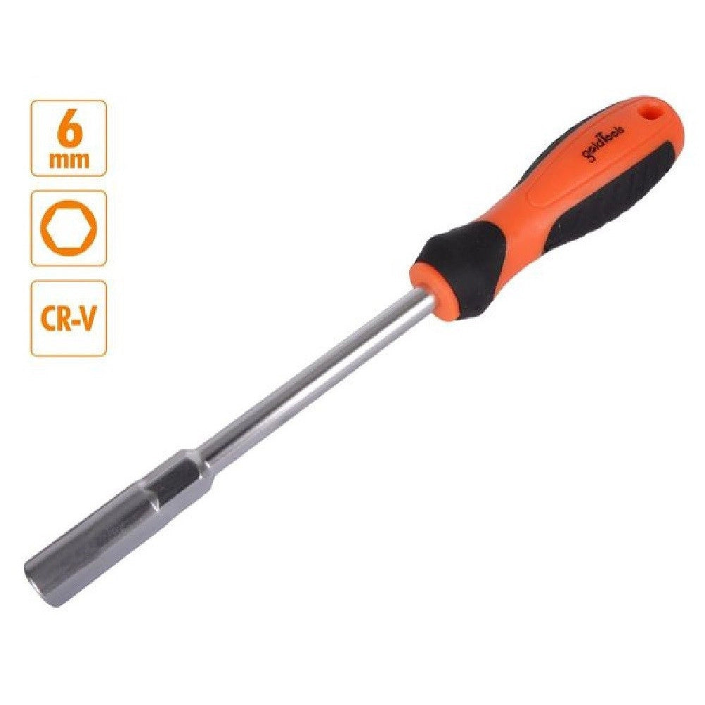 Trade Shop - Chiave A Bussola Esagonale 6 Mm Cacciavite Cr-v Con Impugnatura Ergonomica 94863 -