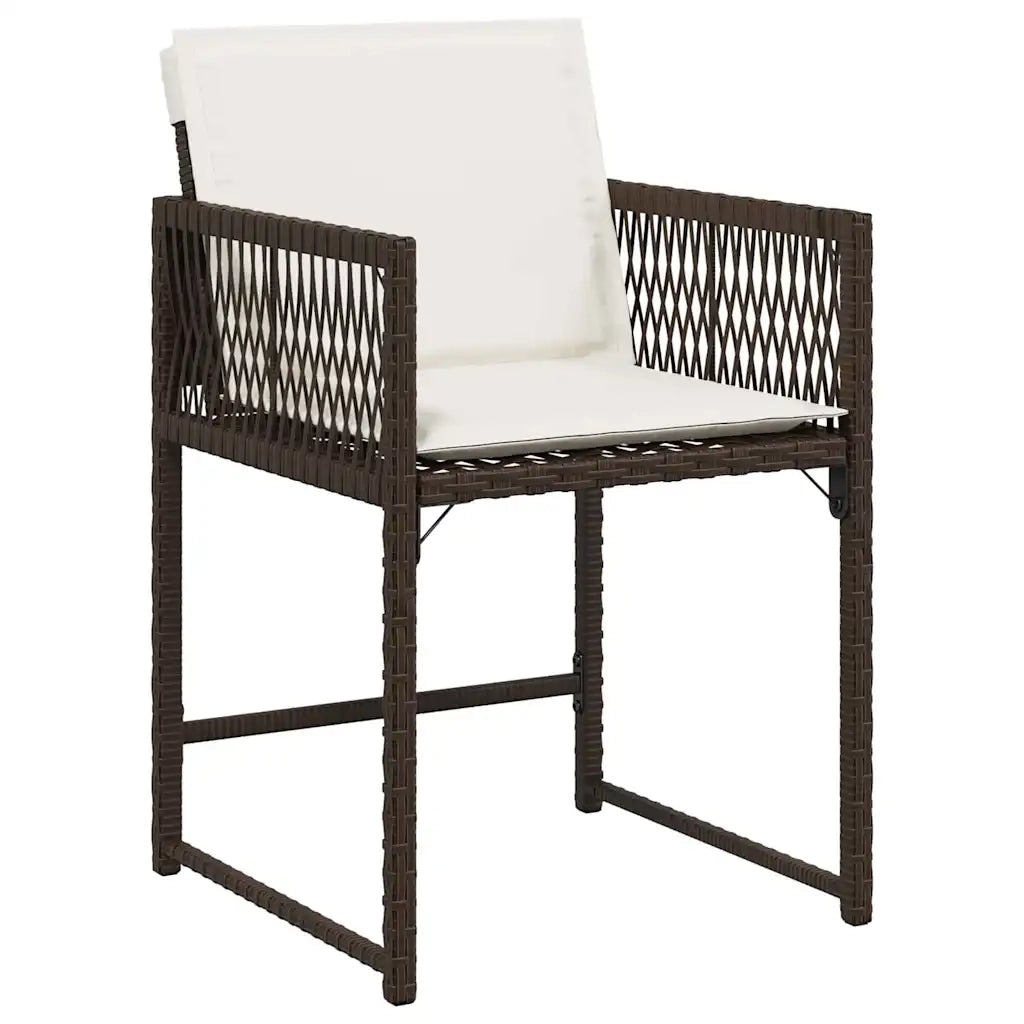 Set da Pranzo per Giardino 5 pcs Marrone polyrattan 3380755