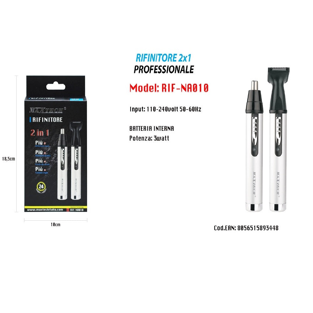 Trade Shop - Rasoio Rifinitore 2x1 Precisione Per Peli Naso Orecchie Sopracciglia Rif-na010 -