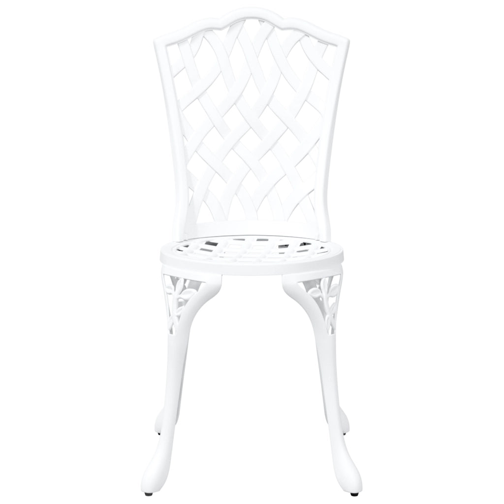 Sedi di giardino  2 pezzi in alluminio pressofuso bianco
