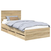 Letto singolo | Letto per adulti | Struttura del letto con cassetto Rovere Sonoma 100 x 200 cm