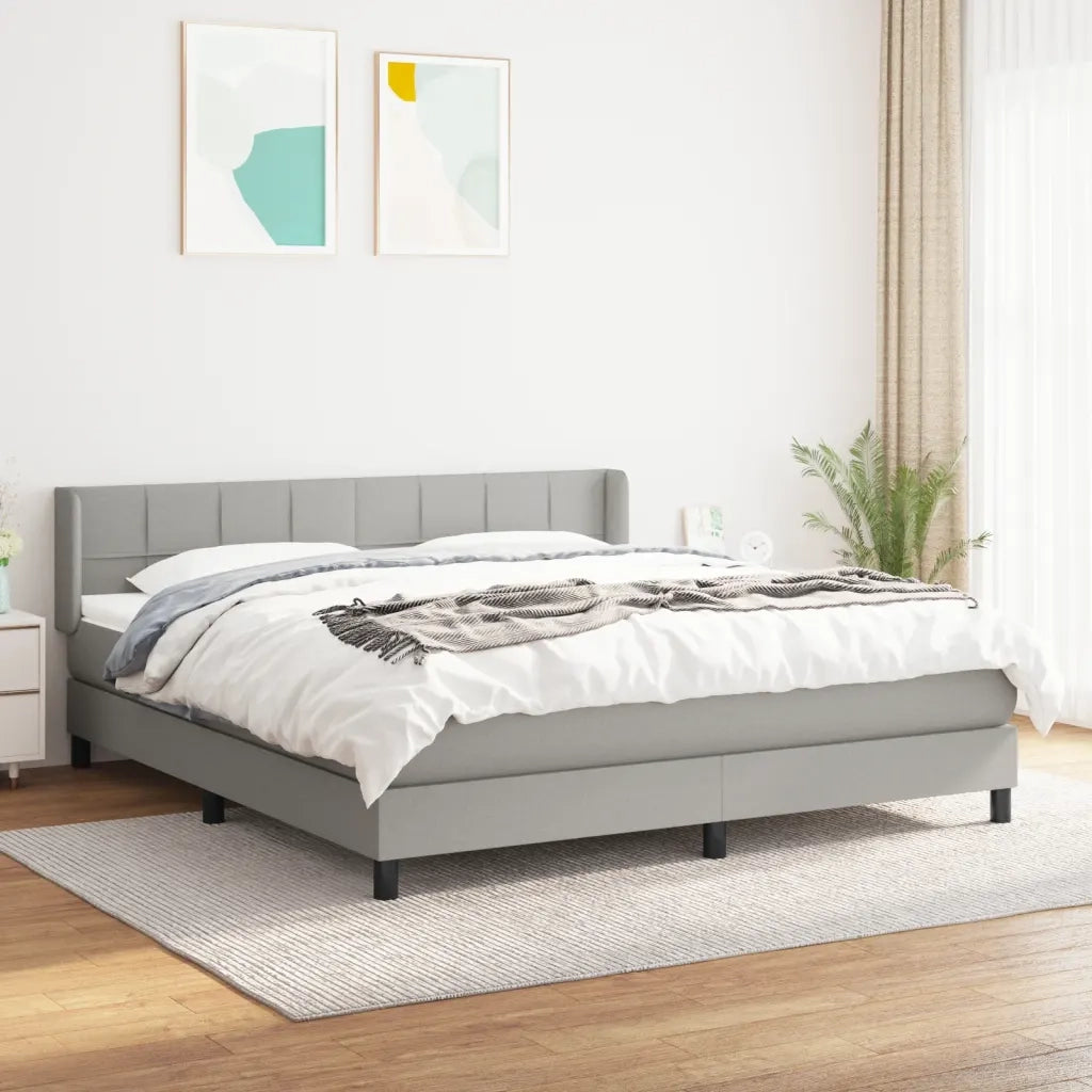 Giroletto a Molle con Materasso Grigio Chiaro180x200 cm Tessuto 3129729