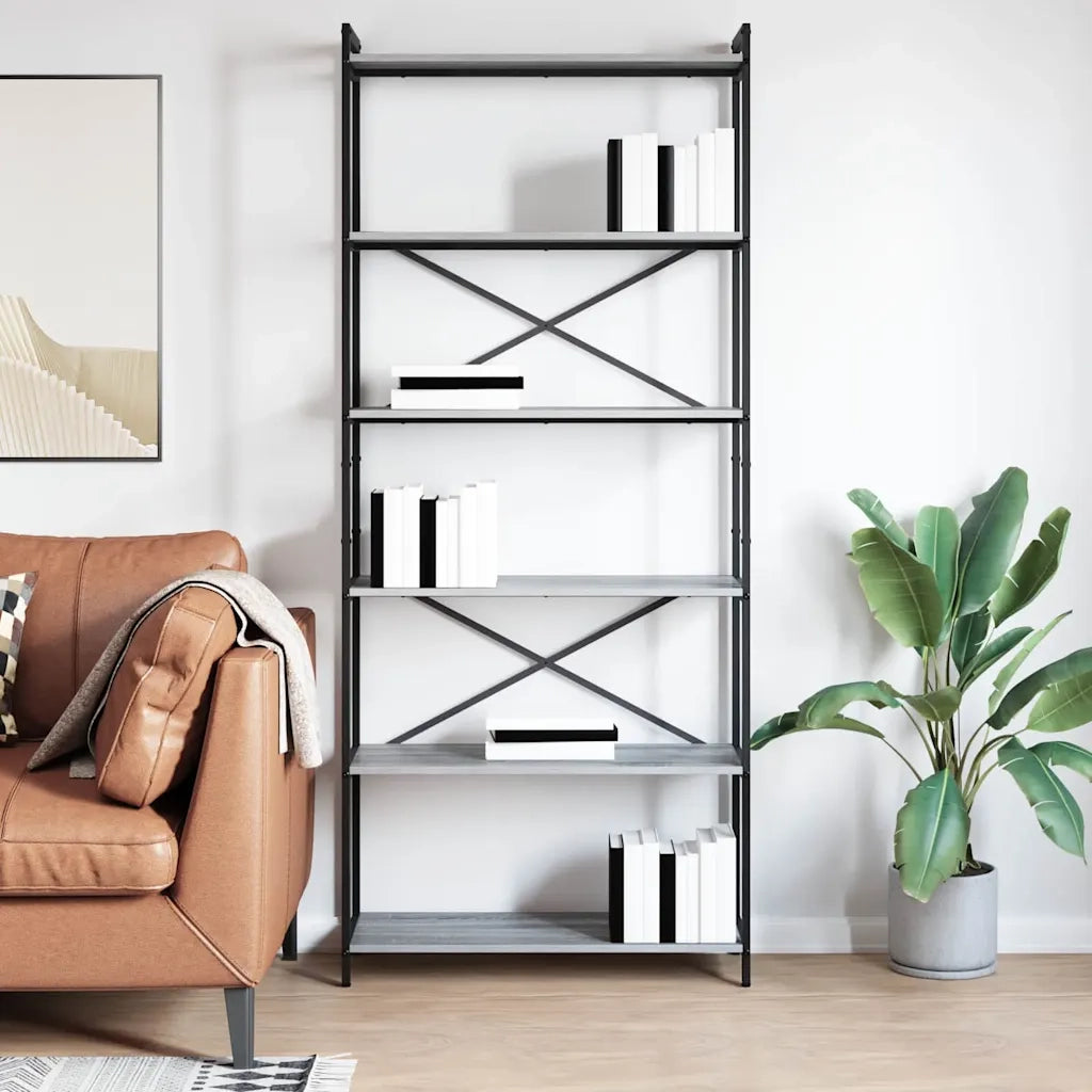 Libreria Grigio sonoma 80 x 30 x 189,5 cm Legno multistrato 868410