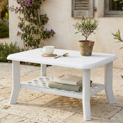 Ucria, Tavolo da Esterno 4 Posti Made in Italy, 90x60x46h cm Bianco