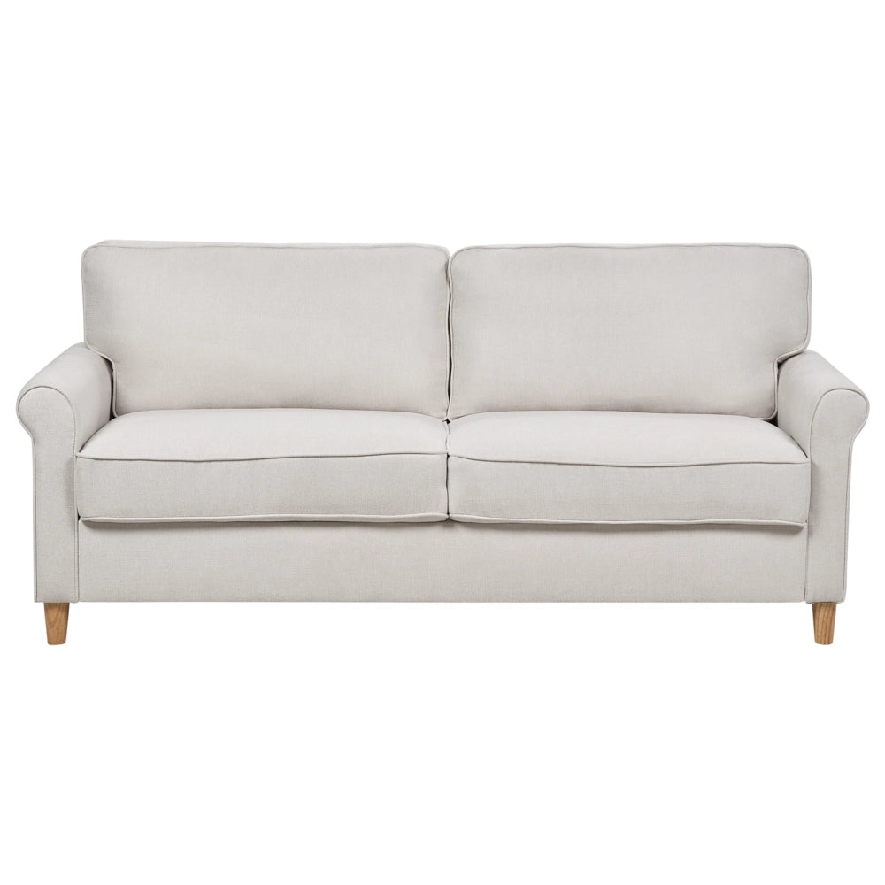 Divano tessuto beige chiaro Struttura In Legno Molle Insacchettate Soggiorno 3 Posti