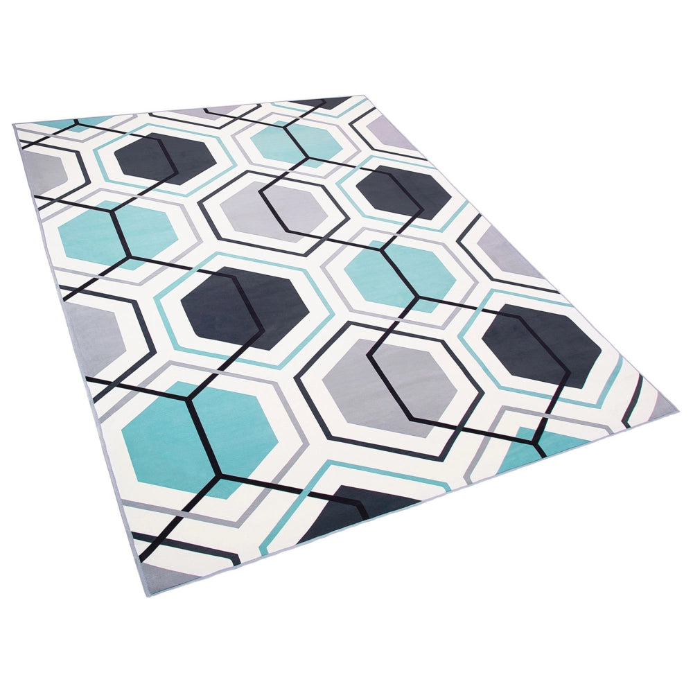 Tappeto tappetino Tappeto Tessuto Poliestere Multicolore Motivo Geometrico Lineare Rettangolare 160 x 230 cm