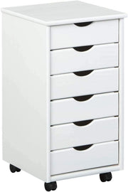 CASSETTIERA UFFICIO SIMON 6 CASSETTI 36x40x65H PINO MASSELLO VERNICIATO AD ACQUA BIANCO