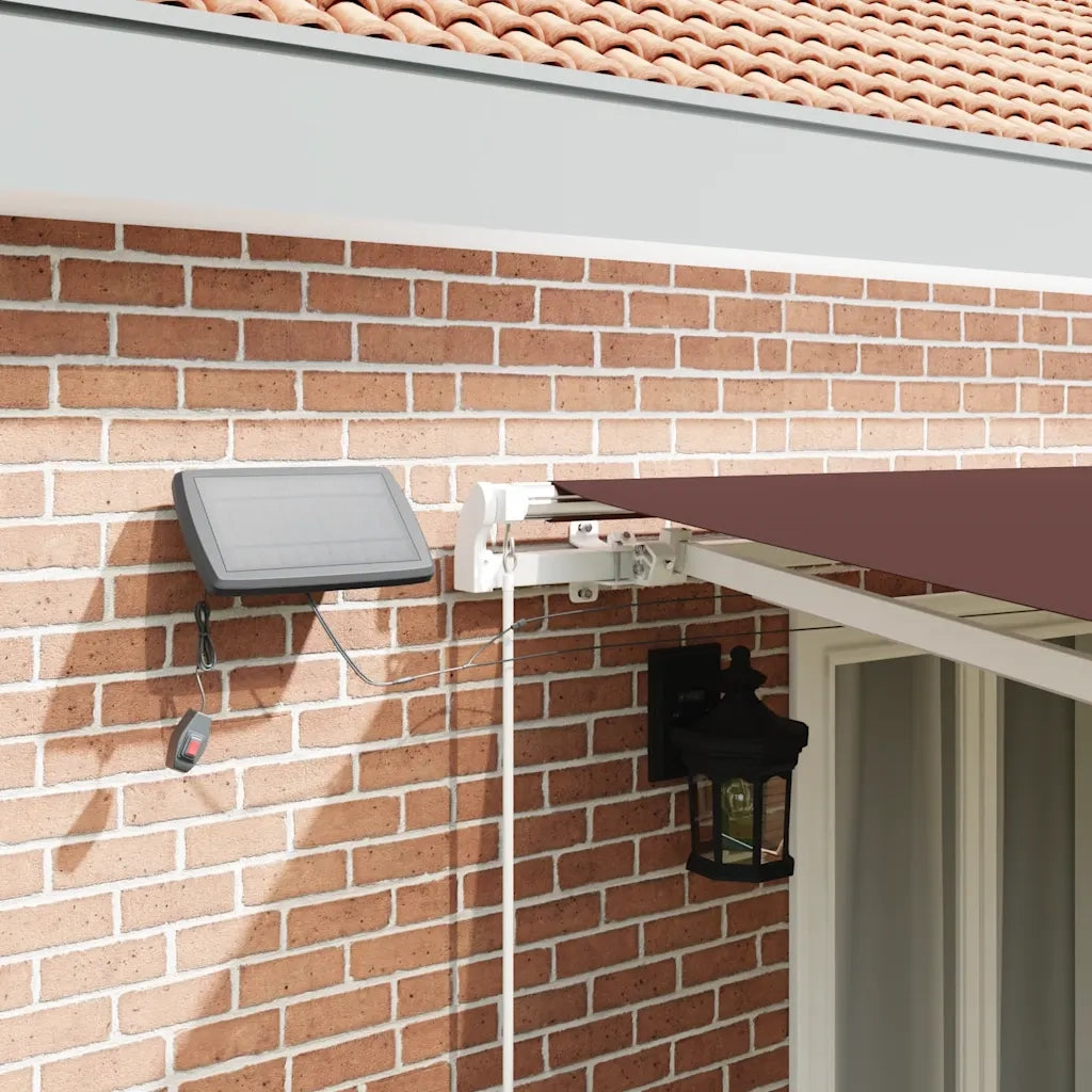 Tenda da Sole Retrattile Manuale con LED Marrone 500x300 cm 3215383