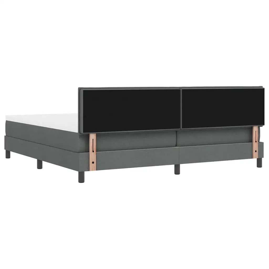 Letto a molle con materasso Grigio scuro 200 x 200 cm Tessuto 3342311