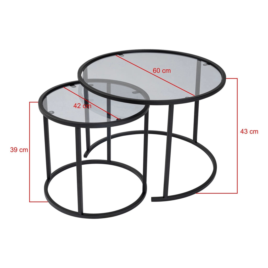 Vetusto, Tavolino da Salotto Modulabile, 42x42x39h cm Nero
