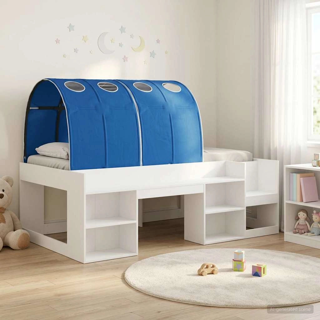 Letto alto per bambini con storage 3 pz Bianco e Blu 3423595