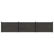Pannello di Recinzione 3 pcs WPC e Alluminio Nero