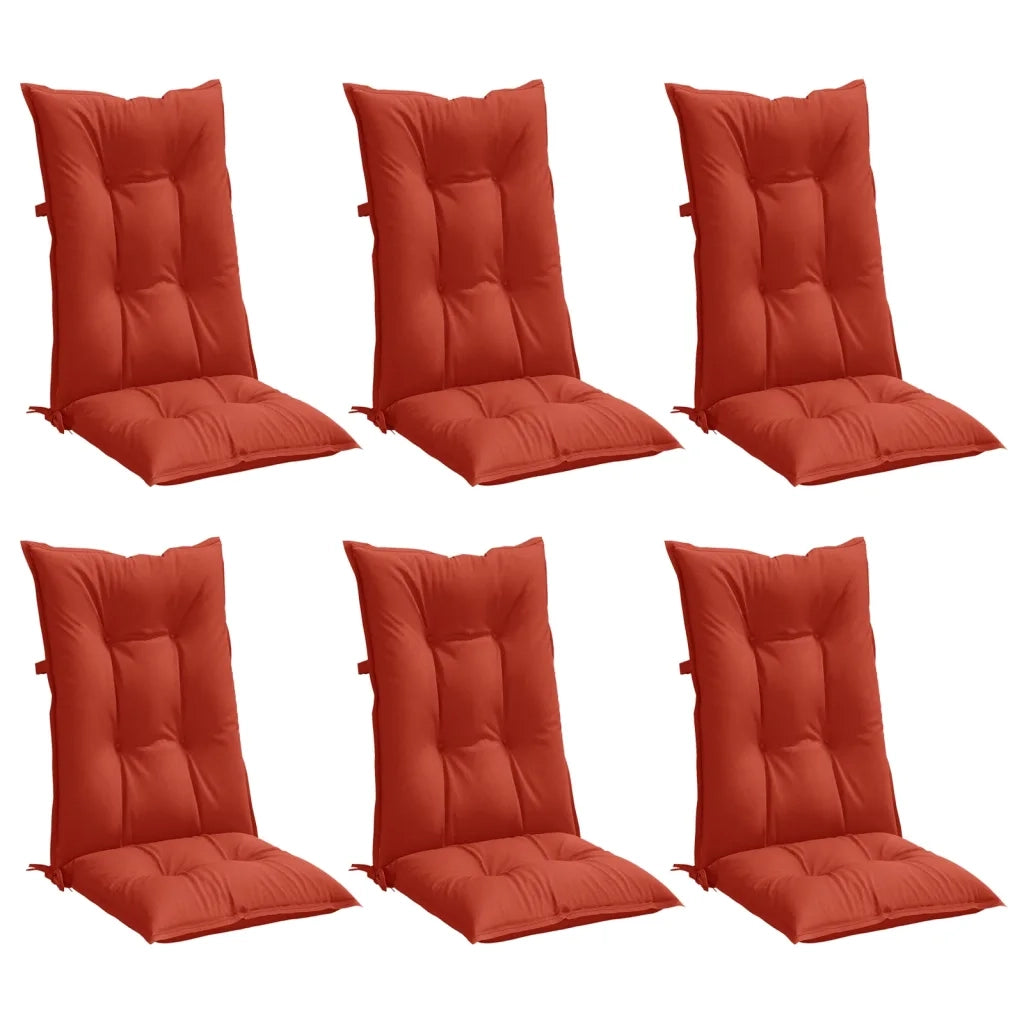 Cuscini Sedia Schiena Alta 6 Rosso Mélange 120x50x7 Tessuto 4002366