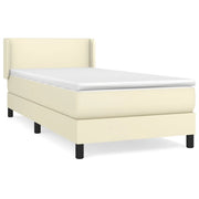 Letto singolo | Letto per adulti | Giroletto a Molle con Materasso Crema 80x200 cm in Similpelle