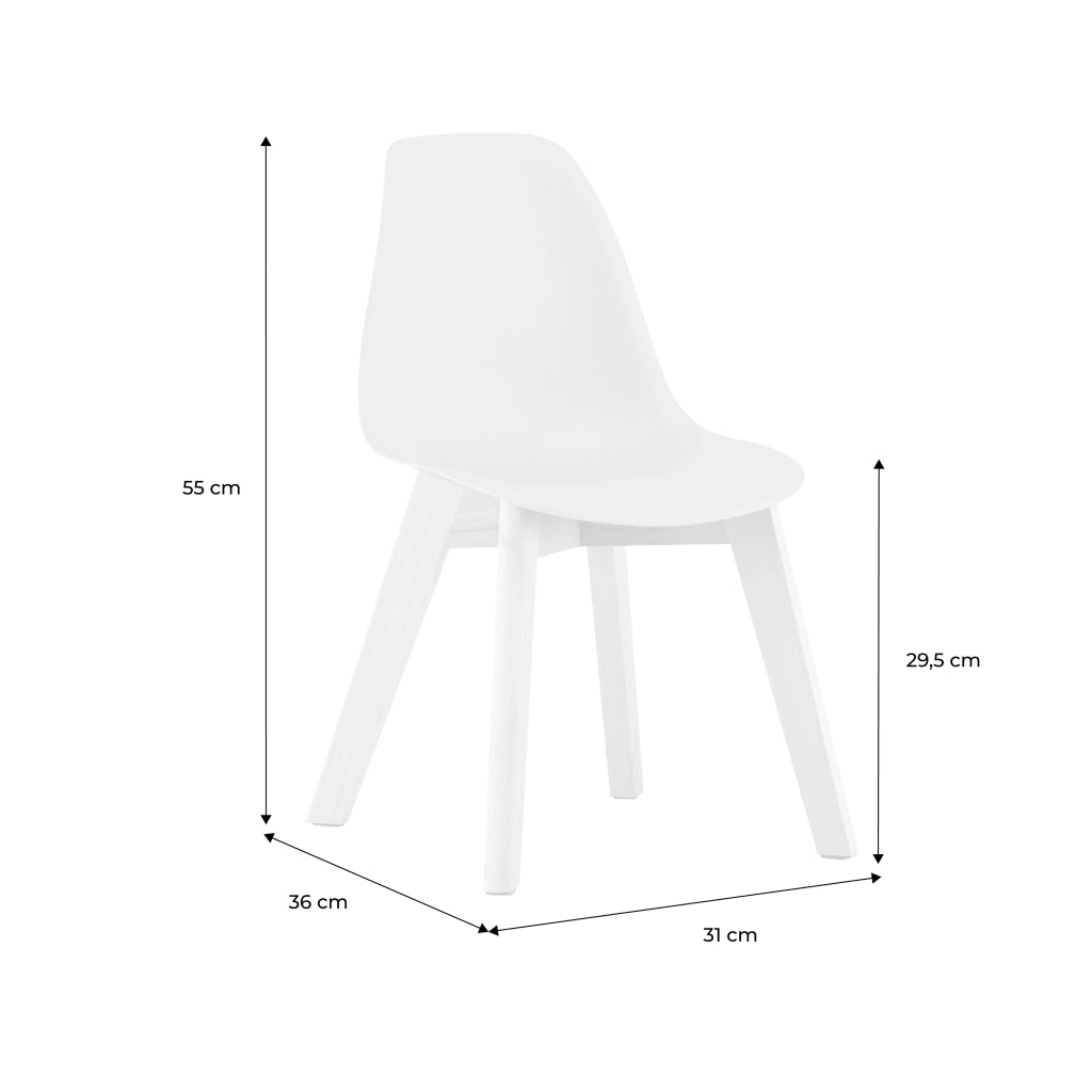 Sedia scandinava per bambini in legno di faggio, mostarda