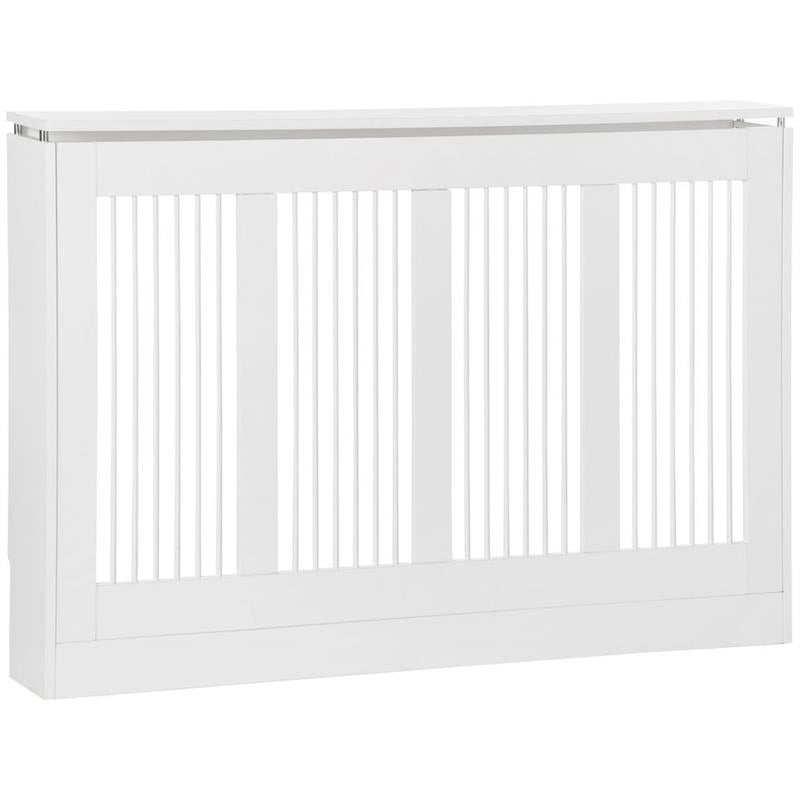 COPRITERMOSIFONE A DOGHE IN MDF E ACCIAIO 120X18X84CM BIANCO
