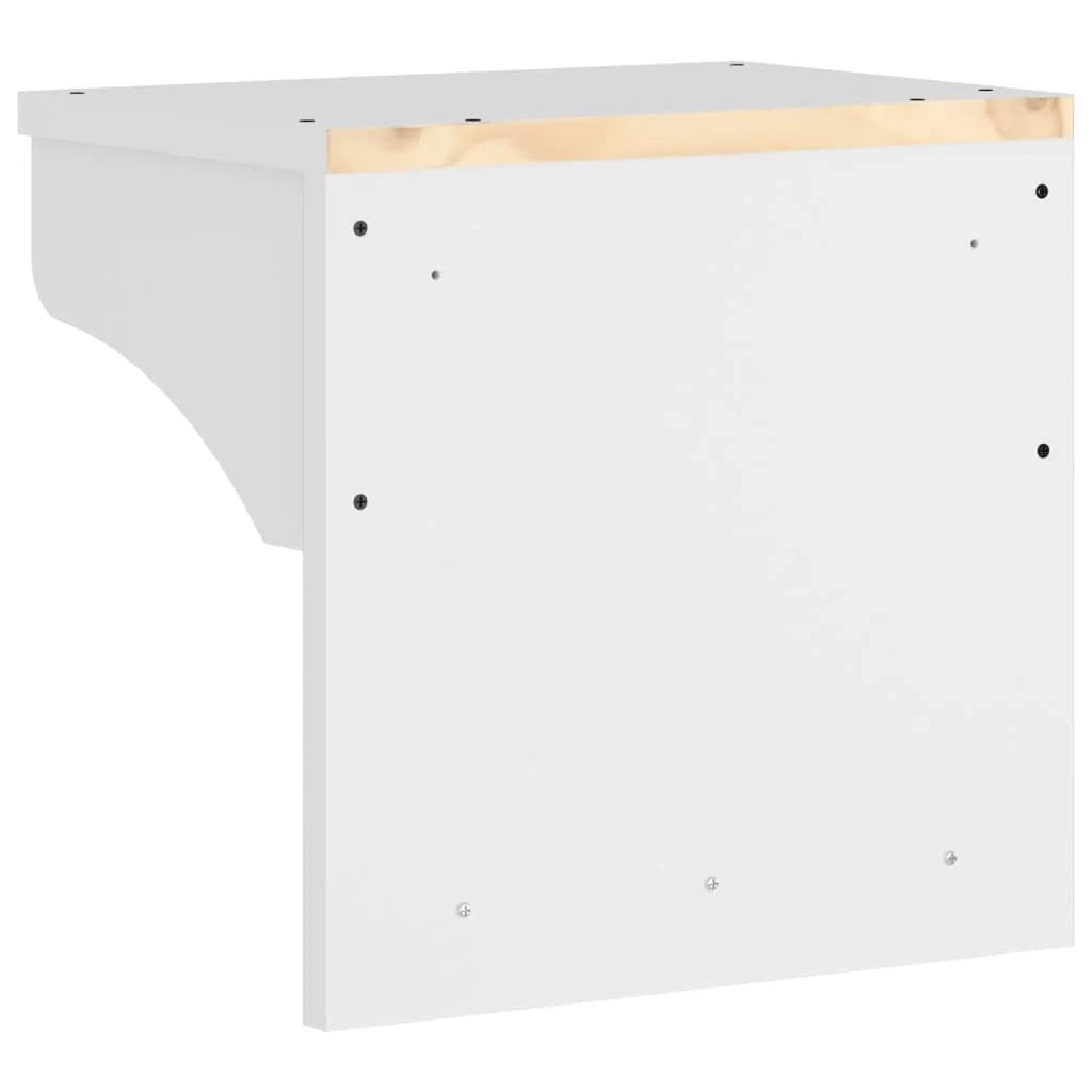 Pratico appendiabiti da parete con 3 ganci spazio di archiviazione 43 x 30 x 42 cm legno massello bianco 02_0056691