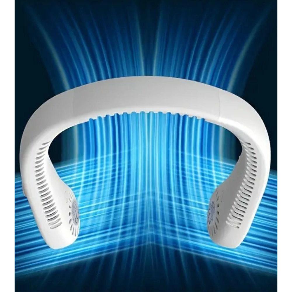 Trade Shop - Ventilatore Da Collo Portatile Display 5 Livelli Velocità Ricaricabile Usb Sport -