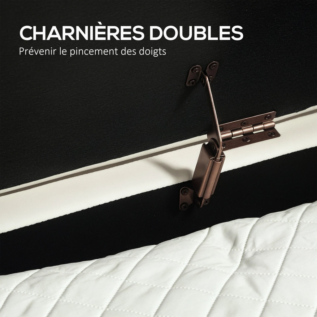 Letto contenitore con cassetti ¨C zephmum ¨C velluto crema 160x200 cm