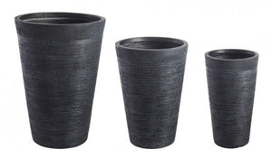 Set 3 Vasi Graffiti Nero Alto