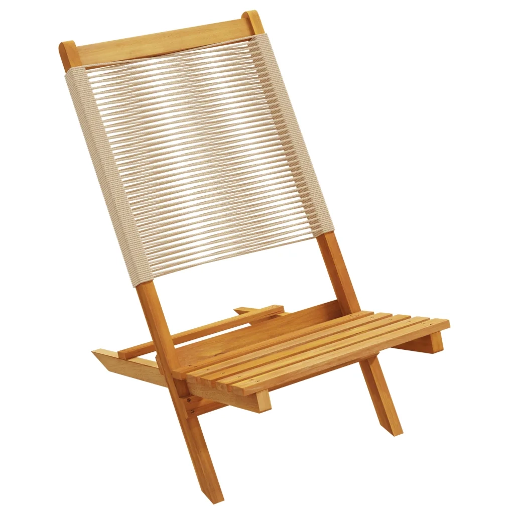 Sedie da Giardino Pieghevoli 8pz Beige Legno Massello di Acacia 3214636